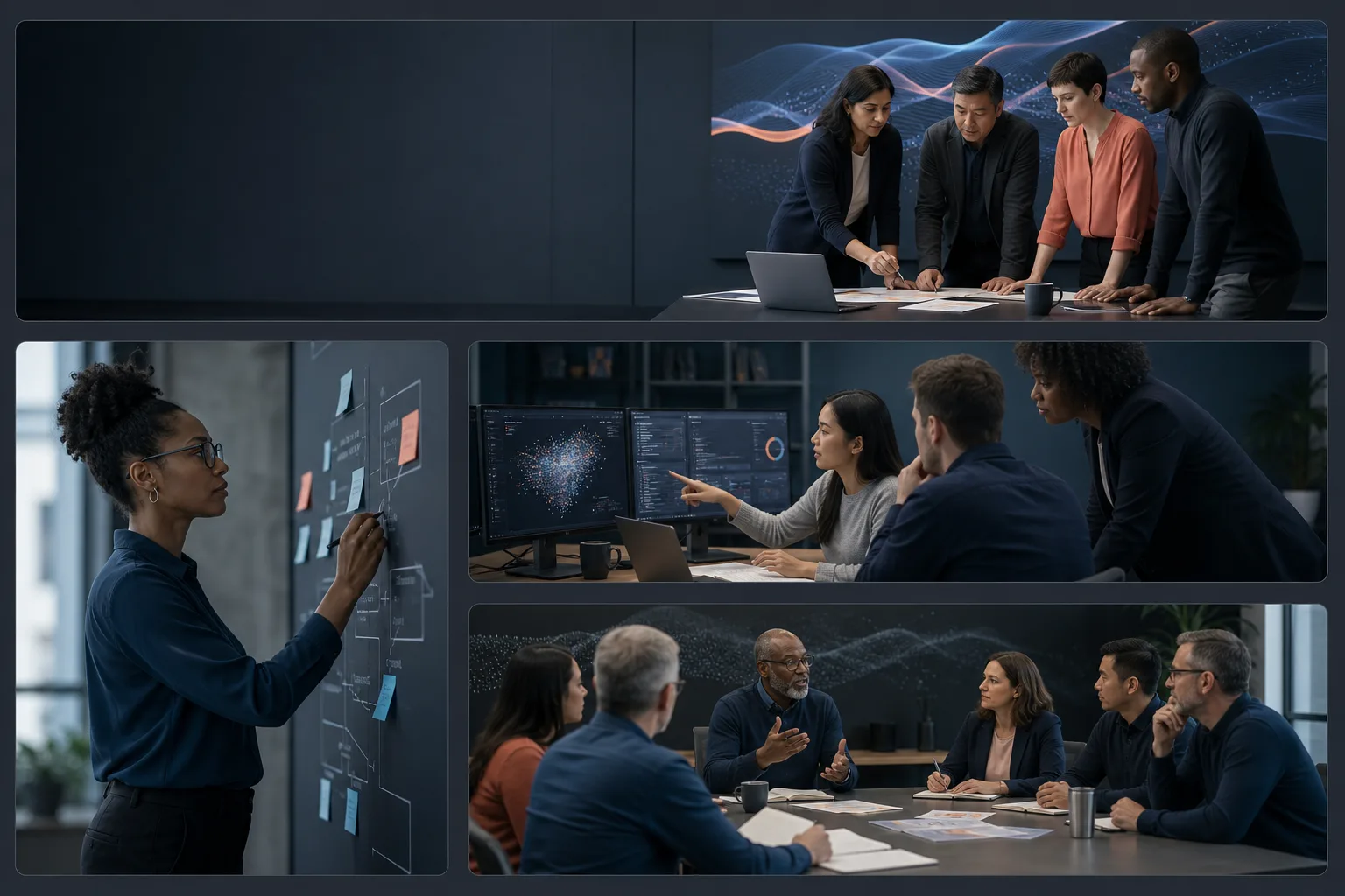 Team reviewing AI-assisted work for quality and potential risks